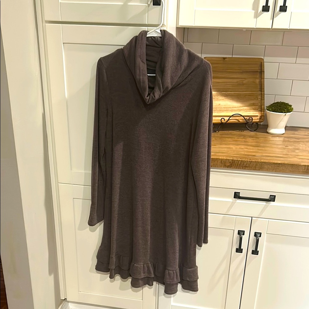 My Story Charcoal/Brown Knit Dress